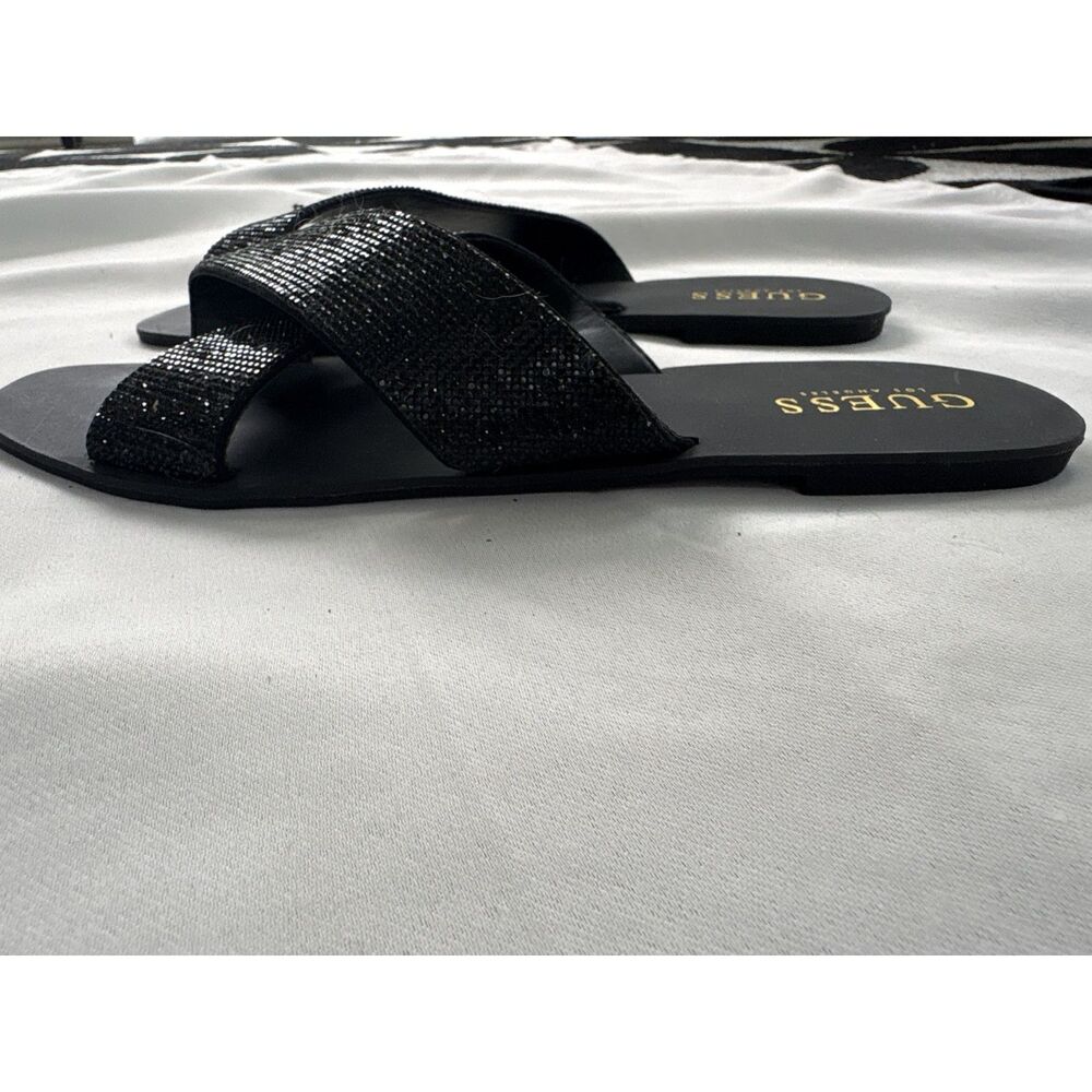 Guess Los Angeles Rhinestone Slide Sandals ✨ new - Picture 7 of 13
